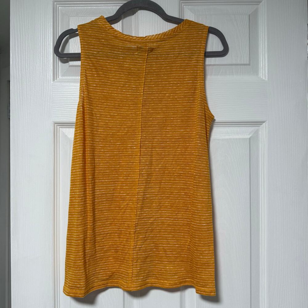 Sundance New Women's 100% Linen Yellow Striped Mary Kate Tank Top Size Small - Picture 10 of 12